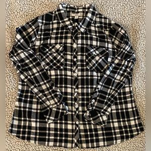 Petite Medium Croft & Barrow Plaid Flannel Shirt Button Down